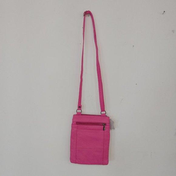 Vintage Leather hot pink single strap handbag - Picture 3 of 6